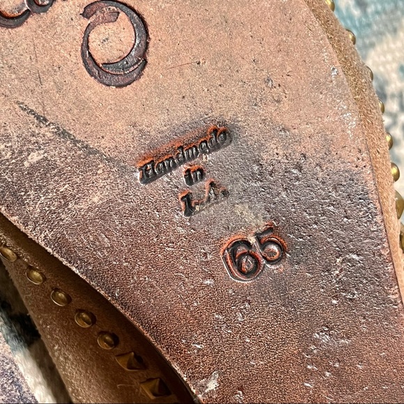 Callers Cordero Tan Suede Leather Mule Studded Wedge - Picture 8 of 10